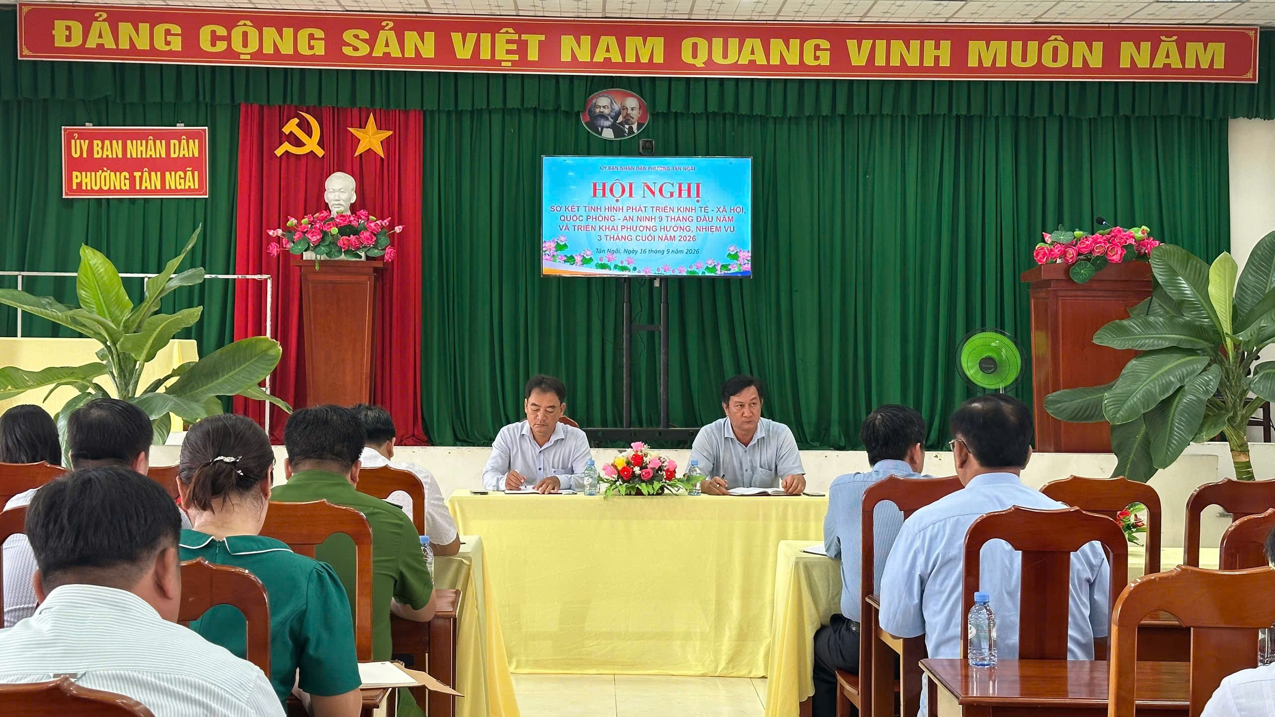Phường Tân Ngãi Tổ Chức Hội Nghị Sơ Kết Tình Hình Phát Triển Kinh Tế - Xã Hội, Quốc Phòng - An Ninh 9 Tháng Đầu Năm, Đồng Thời Đề Ra Phương Hướng, Nhiệm Vụ 3 Tháng Cuối Năm 2026