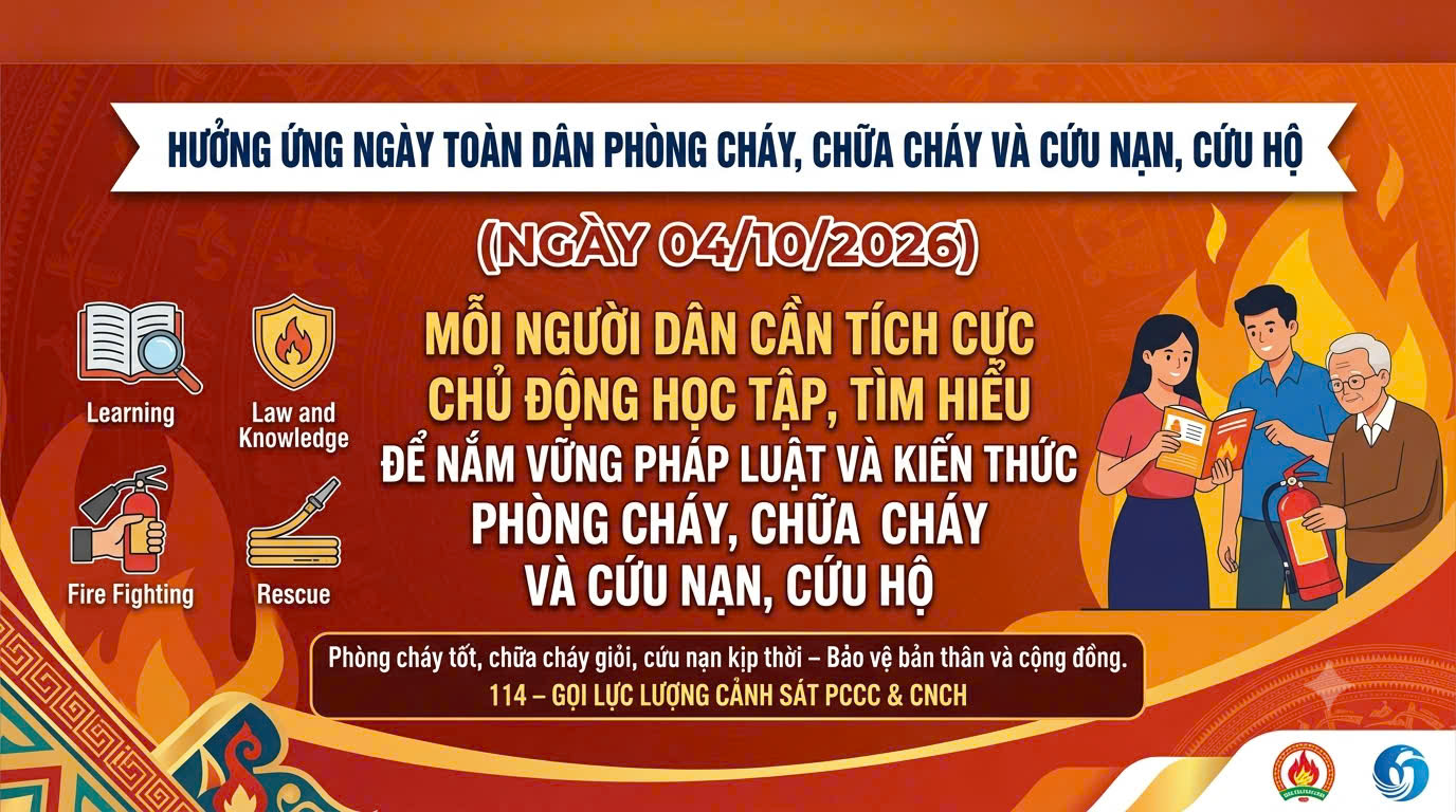 Hưởng ứng “Ngày toàn dân phòng cháy, chữa cháy, cứu nạn, cứu hộ” năm 2026 (Ngày 04/10)