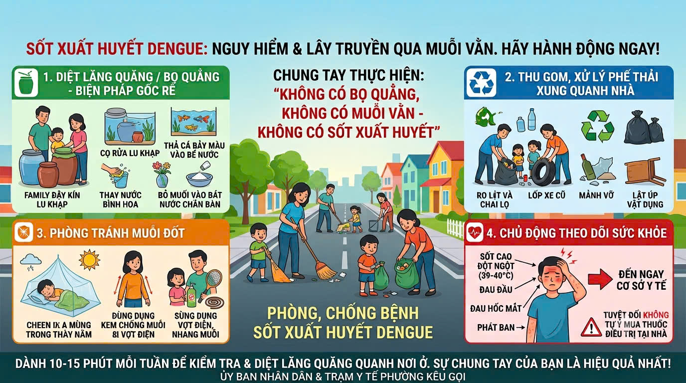 Phòng, Chống Bệnh Sốt Xuất Huyết Dengue Trên Địa Bàn