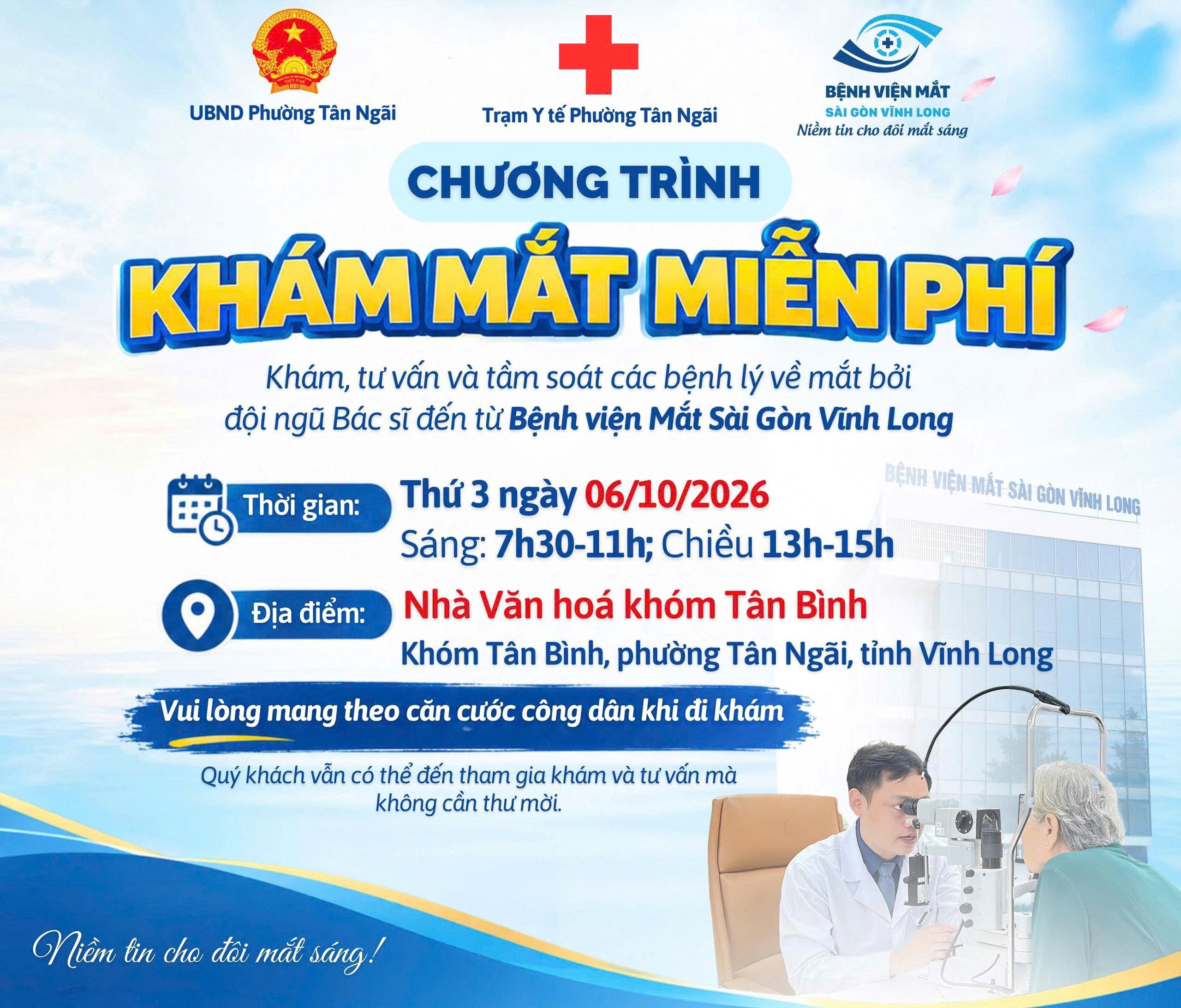 Chương Trình Khám Mắt Miễn Phí Tại Phường Tân Ngãi