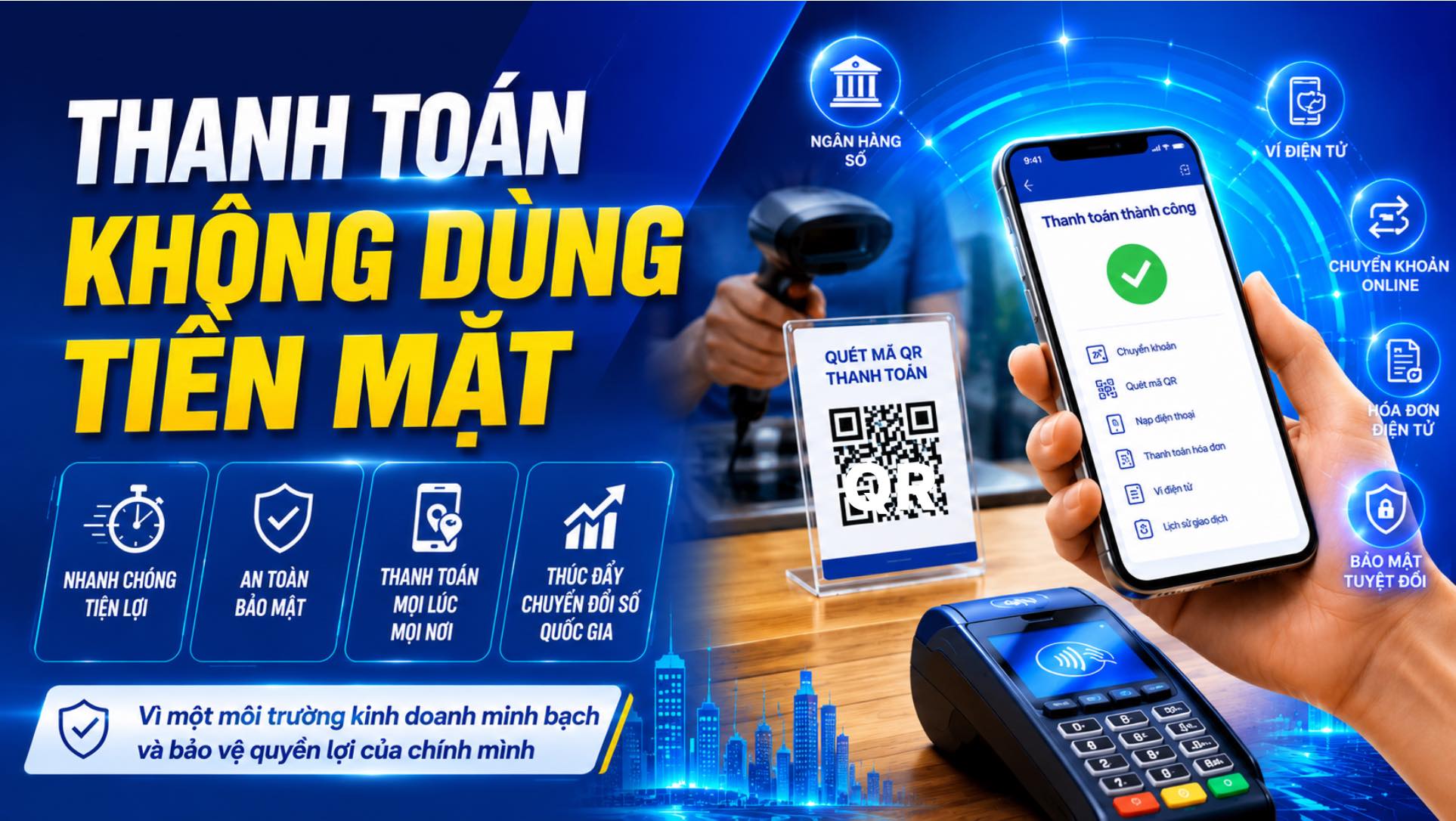 ĐẨY MẠNH THANH TOÁN KHÔNG DÙNG TIỀN MẶT