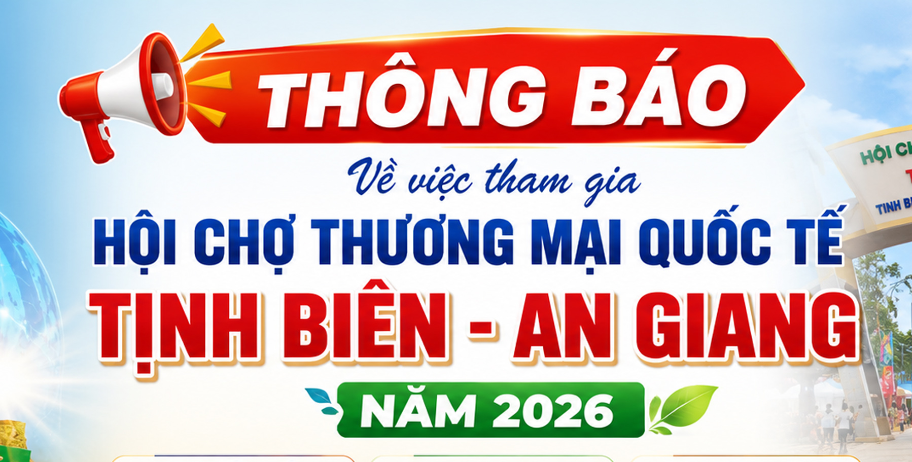 THÔNG BÁO V/v tham gia Hội chợ thương mại Quốc tế Tịnh Biên - An Giang năm 2026