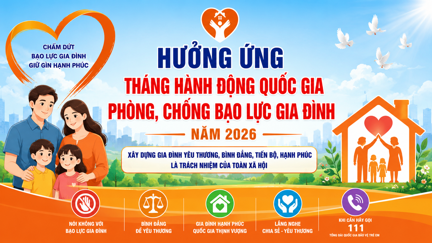 Hưởng ứng Tháng hành động quốc gia về phòng, chống bạo lực gia đình