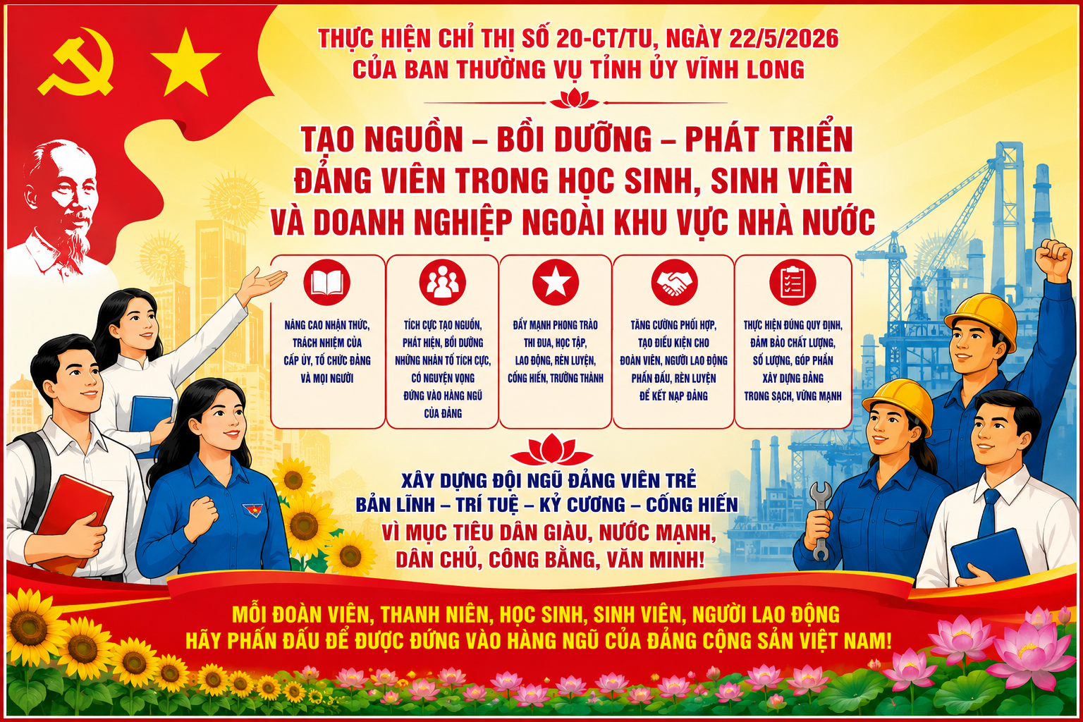 Phường Tân Ngãi -Triển khai thực hiện Chỉ thị 20-CT/TU về công tác tạo nguồn phát triển Đảng viên 