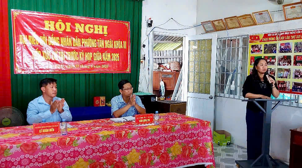 PHƯỜNG TÂN NGÃI TỔ CHỨC HỘI NGHỊ TIẾP XÚC CỬ TRI TRƯỚC KỲ HỌP THỨ 2 (KỲ HỌP GIỮA NĂM) NĂM 2026 HĐND PHƯỜNG TÂN NGÃI KHÓA III, NHIỆM KỲ 2026-2031.